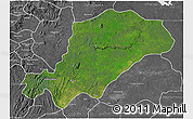 Satellite 3D Map of Mbam, desaturated