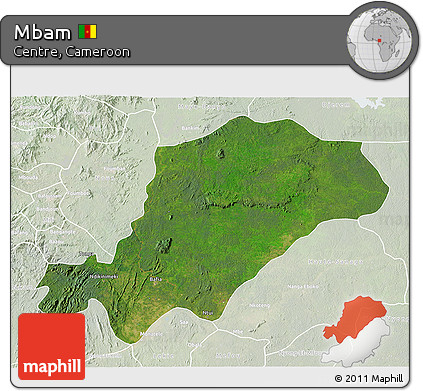 Satellite 3D Map of Mbam, lighten