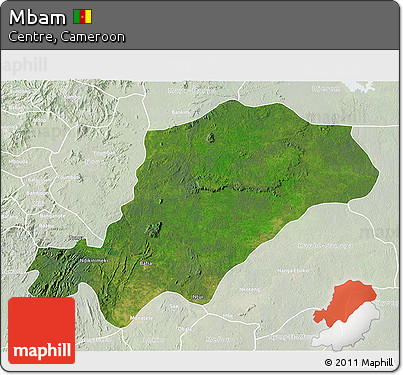 Satellite 3D Map of Mbam, lighten