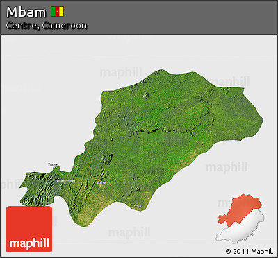 Satellite 3D Map of Mbam, single color outside