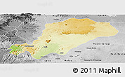 Physical Panoramic Map of Mbam, desaturated