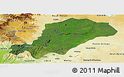 Satellite Panoramic Map of Mbam, physical outside