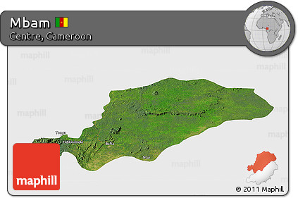 Satellite Panoramic Map of Mbam, single color outside