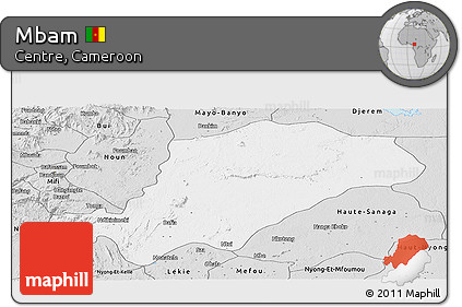 Silver Style Panoramic Map of Mbam