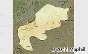 Physical 3D Map of Mefou, darken