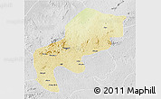 Physical 3D Map of Mefou, lighten, desaturated
