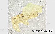 Physical 3D Map of Mefou, lighten, semi-desaturated