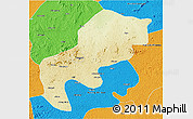 Physical 3D Map of Mefou, political outside