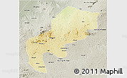 Physical 3D Map of Mefou, semi-desaturated