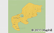 Savanna Style 3D Map of Mefou, single color outside