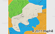 Shaded Relief 3D Map of Mefou, political outside
