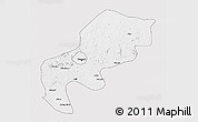 Silver Style 3D Map of Mefou, single color outside