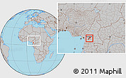Gray Location Map of Mefou, within the entire country