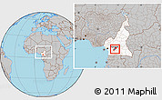 Gray Location Map of Mefou, highlighted country, within the entire country