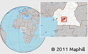 Gray Location Map of Mefou, highlighted country