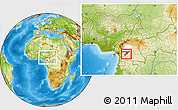 Physical Location Map of Mefou, highlighted parent region, within the entire country