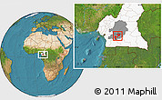 Satellite Location Map of Mefou, highlighted country, highlighted parent region