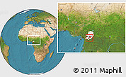 Satellite Location Map of Mefou, highlighted parent region, within the entire country