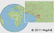 Savanna Style Location Map of Mefou, within the entire country