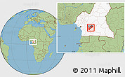 Savanna Style Location Map of Mefou, highlighted country