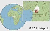 Savanna Style Location Map of Mefou, highlighted parent region