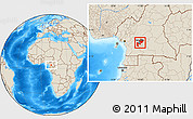 Shaded Relief Location Map of Mefou