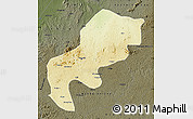 Physical Map of Mefou, darken