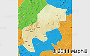 Physical Map of Mefou, political outside