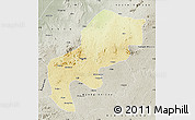 Physical Map of Mefou, semi-desaturated