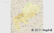 Physical Map of Mefou, shaded relief outside