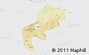 Physical Map of Mefou, single color outside