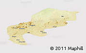 Physical Panoramic Map of Mefou, cropped outside