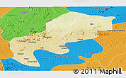 Physical Panoramic Map of Mefou, political outside