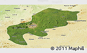 Satellite Panoramic Map of Mefou, physical outside