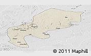 Shaded Relief Panoramic Map of Mefou, lighten, desaturated