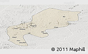 Shaded Relief Panoramic Map of Mefou, lighten, semi-desaturated