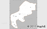 Gray Simple Map of Mefou, cropped outside