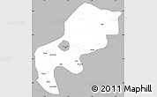 Gray Simple Map of Mefou, single color outside
