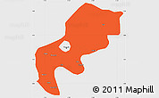 Political Simple Map of Mefou, single color outside
