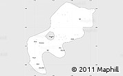 Silver Style Simple Map of Mefou, single color outside