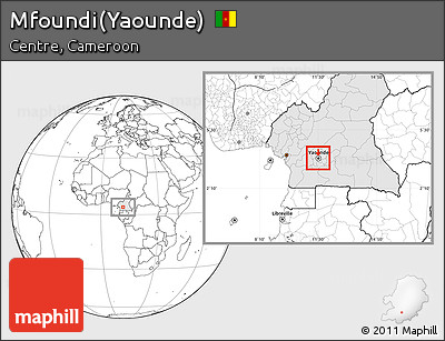 Blank Location Map of Mfoundi(Yaounde), highlighted country