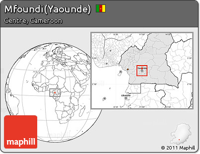 Blank Location Map of Mfoundi(Yaounde), highlighted country