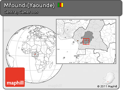 Blank Location Map of Mfoundi(Yaounde), highlighted country, highlighted parent region