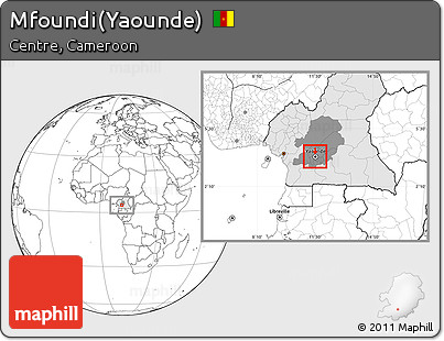 Blank Location Map of Mfoundi(Yaounde), highlighted country, highlighted parent region