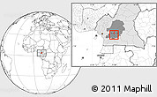 Blank Location Map of Mfoundi(Yaounde), highlighted country, highlighted parent region