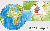 Physical Location Map of Mfoundi(Yaounde), highlighted country, highlighted parent region