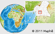 Physical Location Map of Mfoundi(Yaounde), highlighted country
