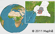 Satellite Location Map of Mfoundi(Yaounde), highlighted country, highlighted parent region
