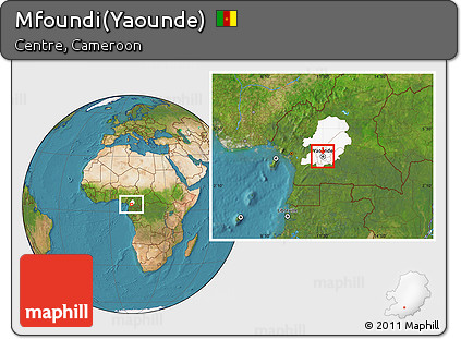 Satellite Location Map of Mfoundi(Yaounde), highlighted parent region