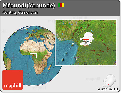 Satellite Location Map of Mfoundi(Yaounde), highlighted parent region